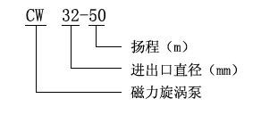 CW型旋渦磁力驅(qū)動(dòng)泵型號(hào)定義